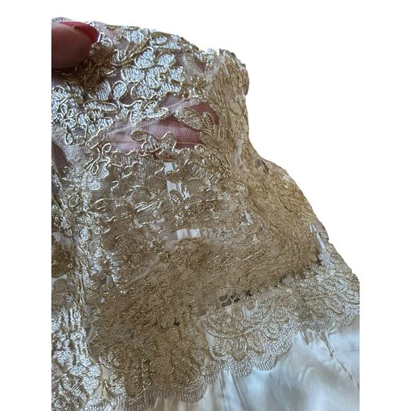 NWT Hello Molly Champagne Satin and Lace Halter Cocktail Dress - Size 12 - Picture 6 of 15